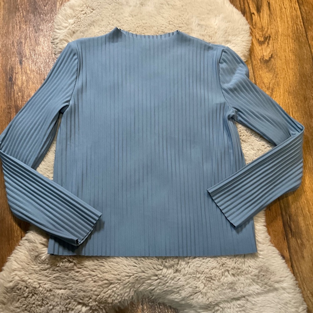 Babaton Blouse Size XS Dusty Blue Long Sleeve Womens High Neck Aritzia